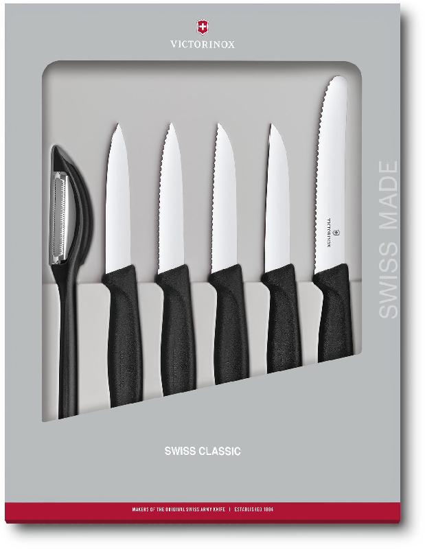 

Набор кухонный SwissClassic Paring Set 6шт с черн. ручкой (5 ножей, овощечистка) (GB) Victorinox Vx67113.6G