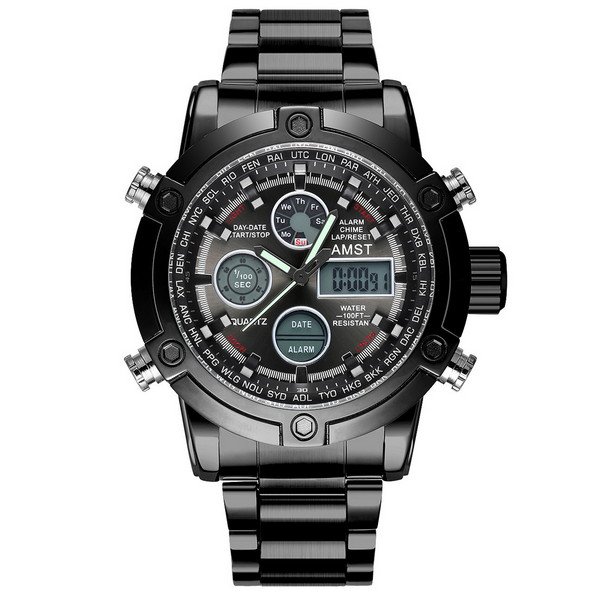 

Мужские наручные часы (3022 Metall All Black) AMST 50 мм Черный 000028438