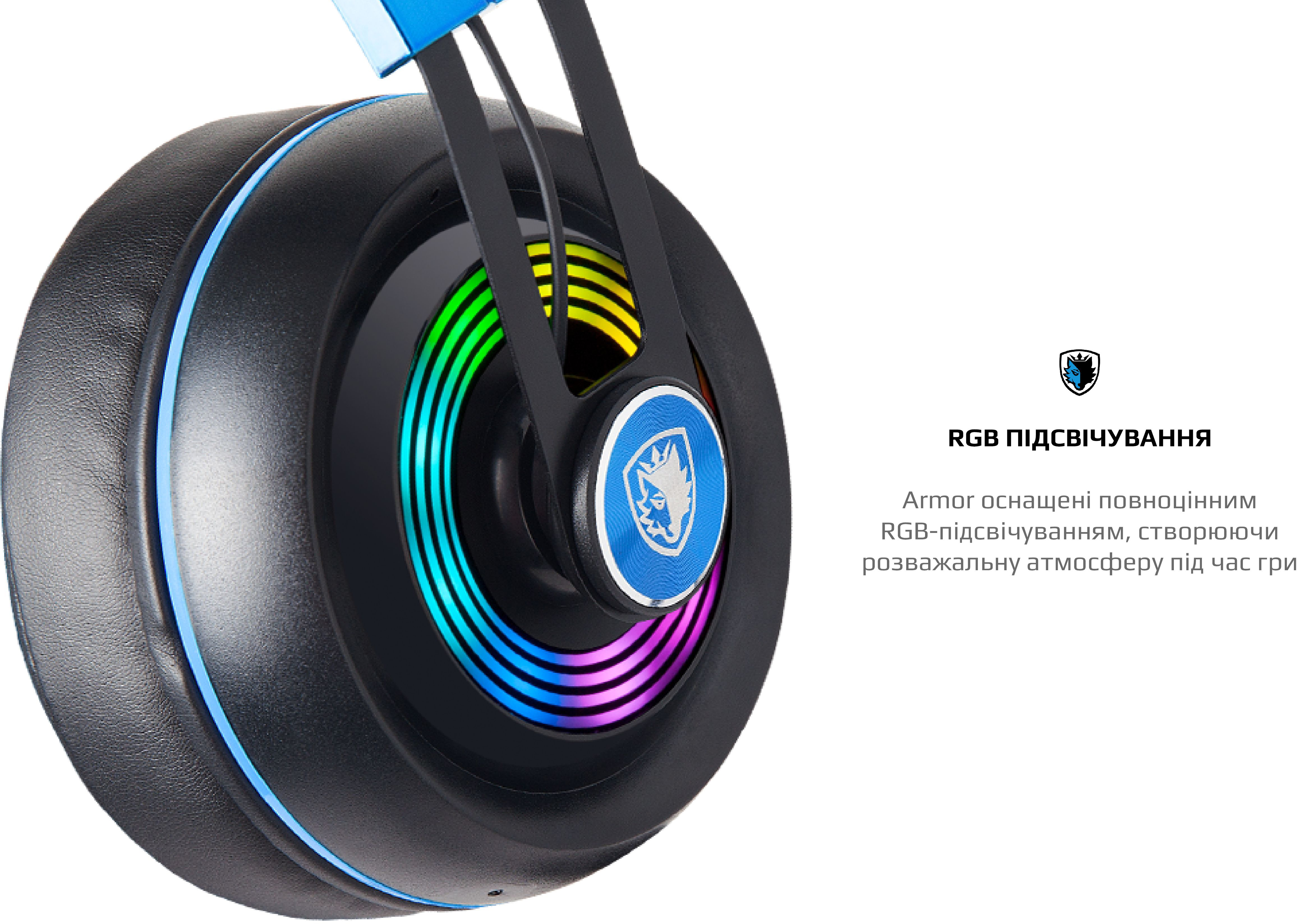 SADES USB Gaming Headsets Armor, Realtek Gaming Audio, RGB