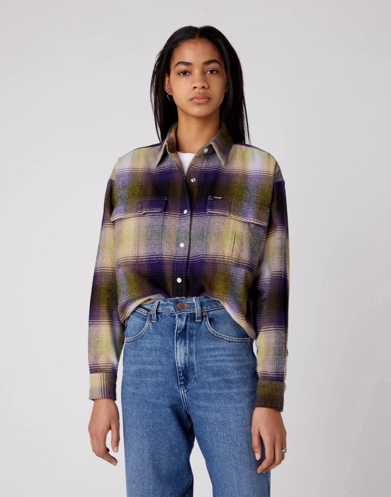 

Рубашка Wrangler 2 Pocket Utility Shirt Boxy Fit Фиолетовый M-00