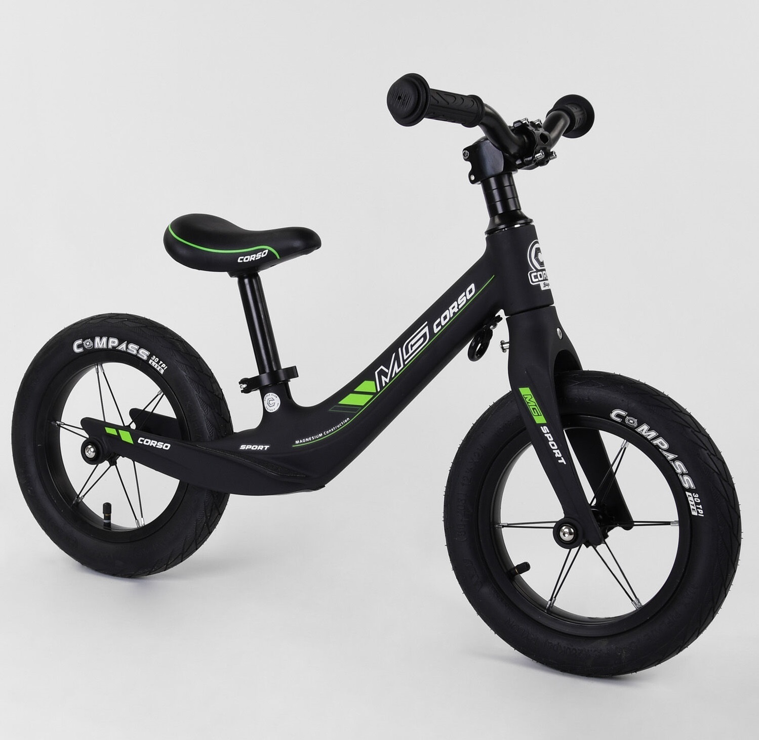 

Беговел Corso магниевая рама MG Sport 55960 Black / Green (55960)