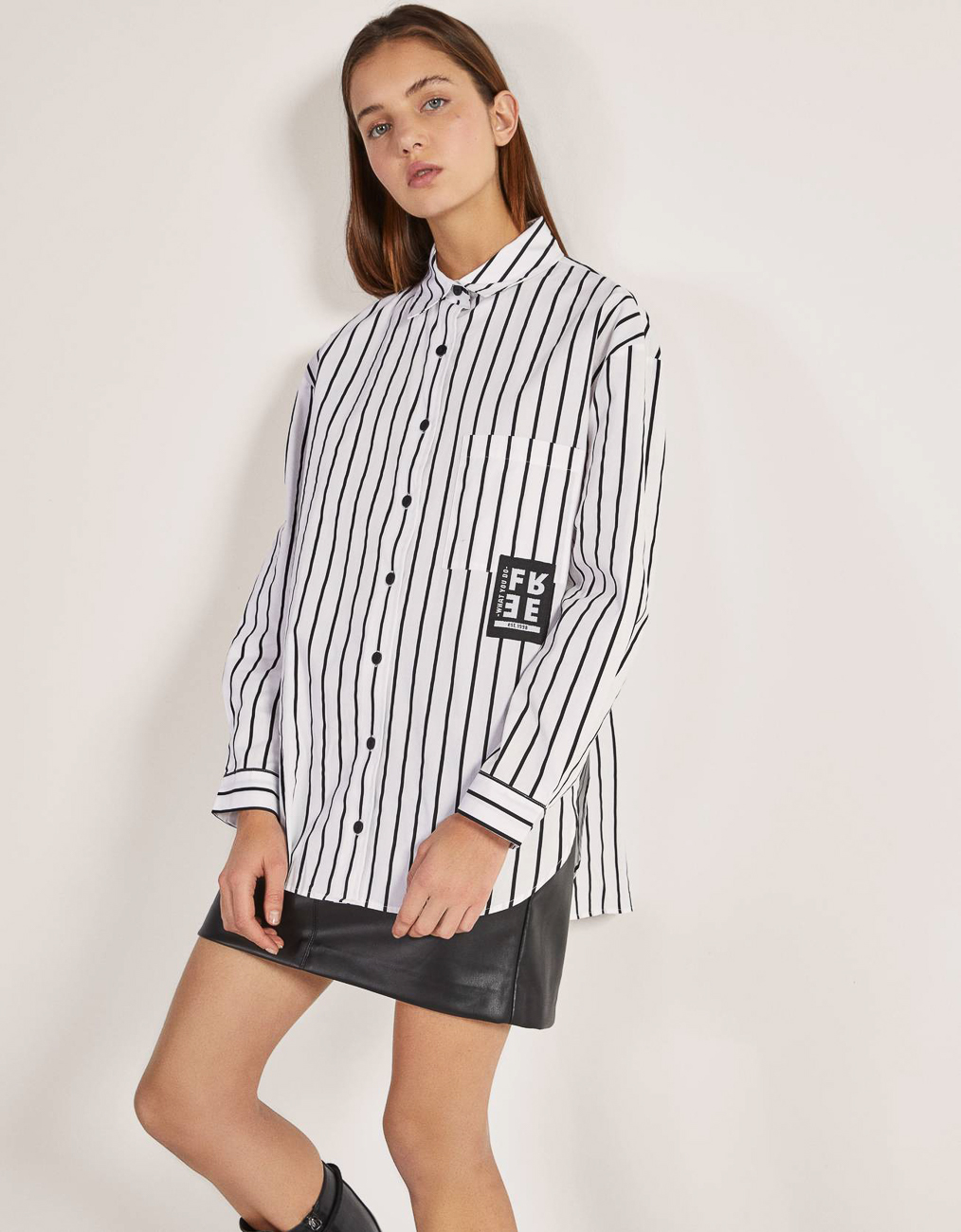 

Рубашка Bershka Ж1055351 (0694/880/060) цвет белый S