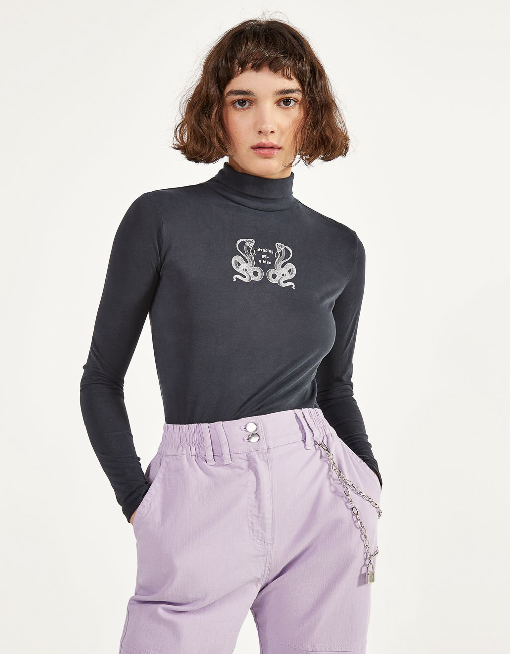 

Гольф Bershka Ж1055401 (2194/168/800) цвет серый XS