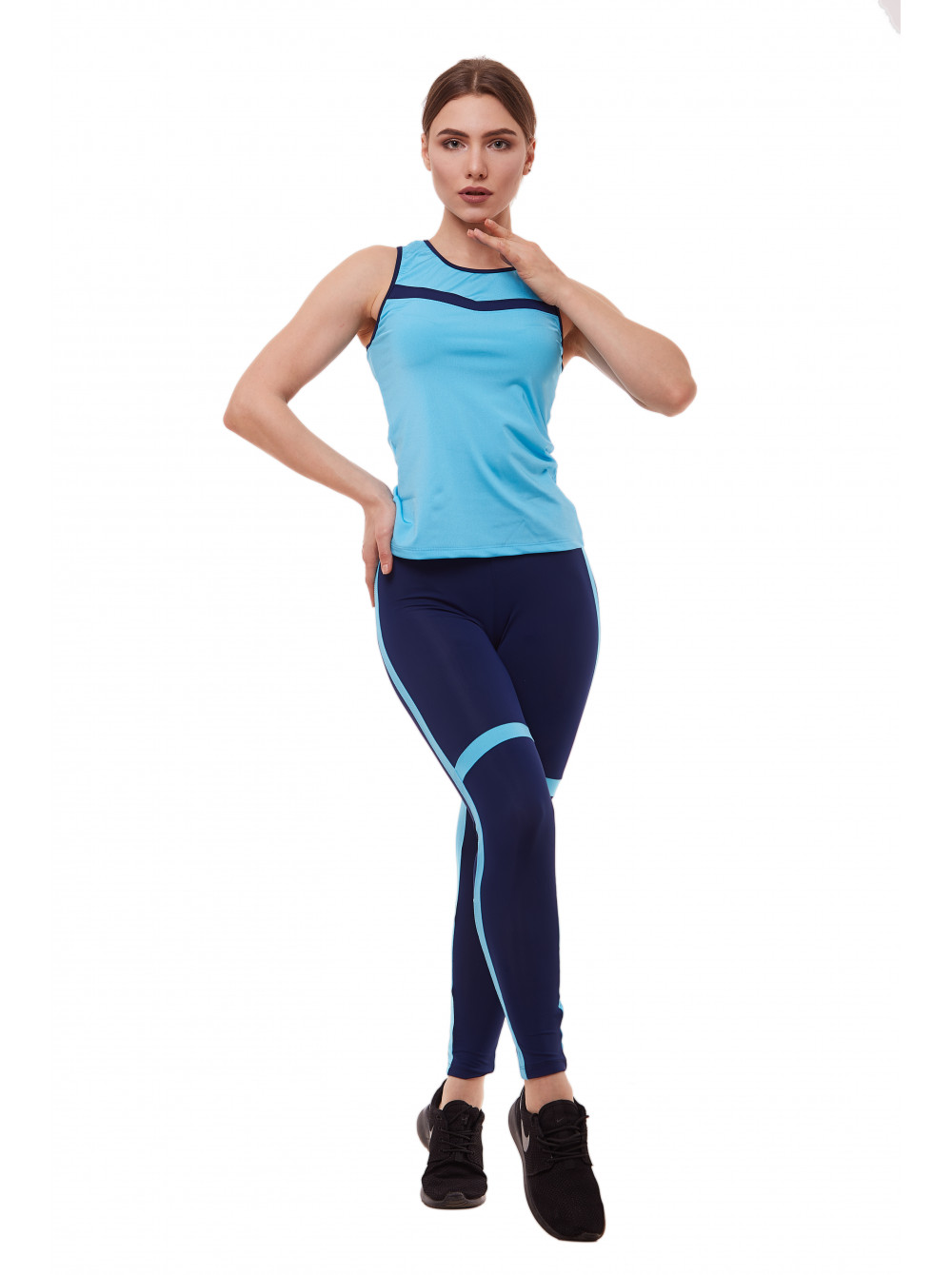 

Комлект (леггинсы, майка) GO fitness F0051 гол. XS-S Голубой