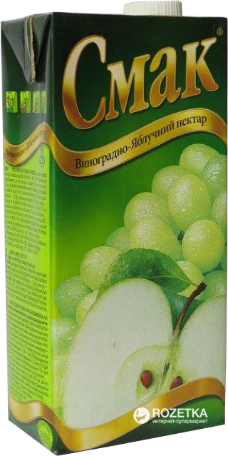 Акція на Упаковка нектара Смак Виноград-яблоко 1 л х 12 шт (4820001471748) від Rozetka UA