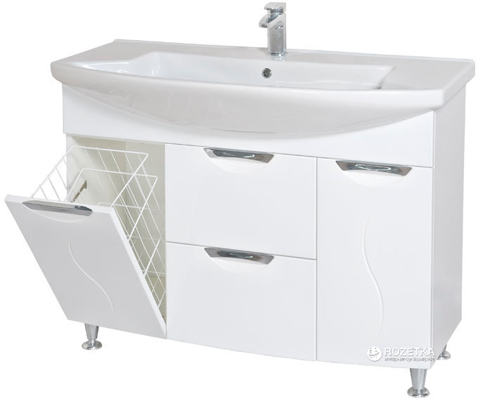 

Тумба AQUA RODOS Глория с корзиной для белья и умывальником CeraStyle Эвита 108 см