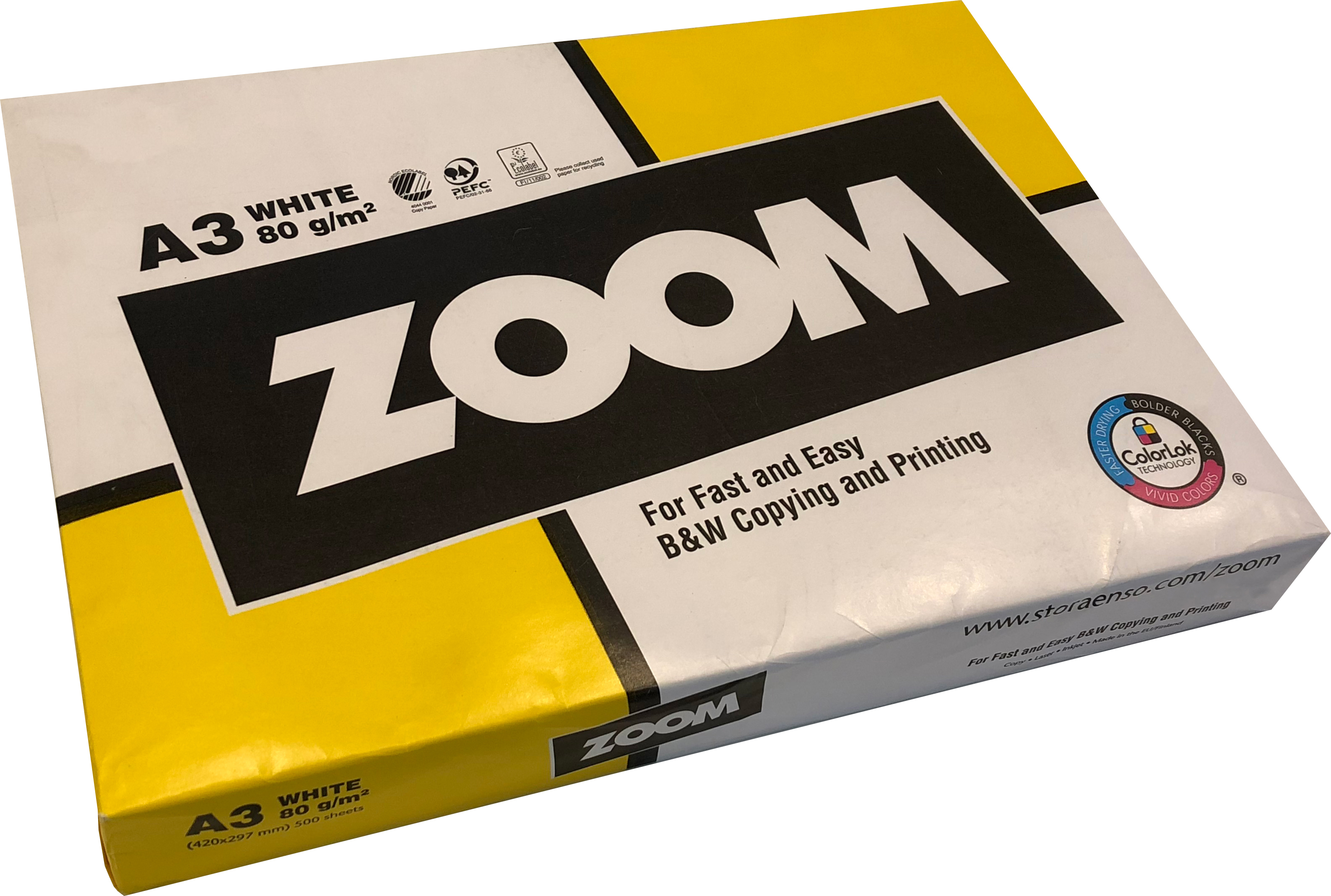

Бумага офисная Zoom А3 80 г/м2 класс С 500 листов Белая (6416764001018)