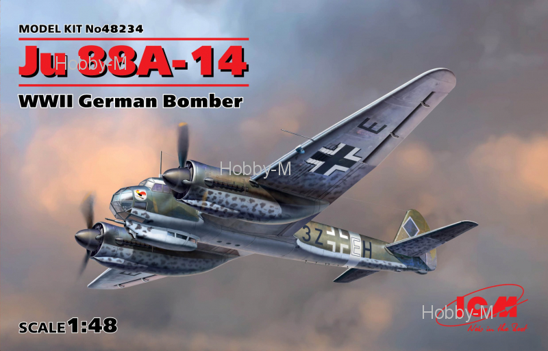 

Немецкий бомбардировщик Ju 88A-14, 2 МВ 1:48 ICM (ICM48234)