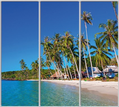 

Шкаф купе Luxe Studio Стандарт-1 Фотопечать Море-31 2300x2400x450 трехдверный