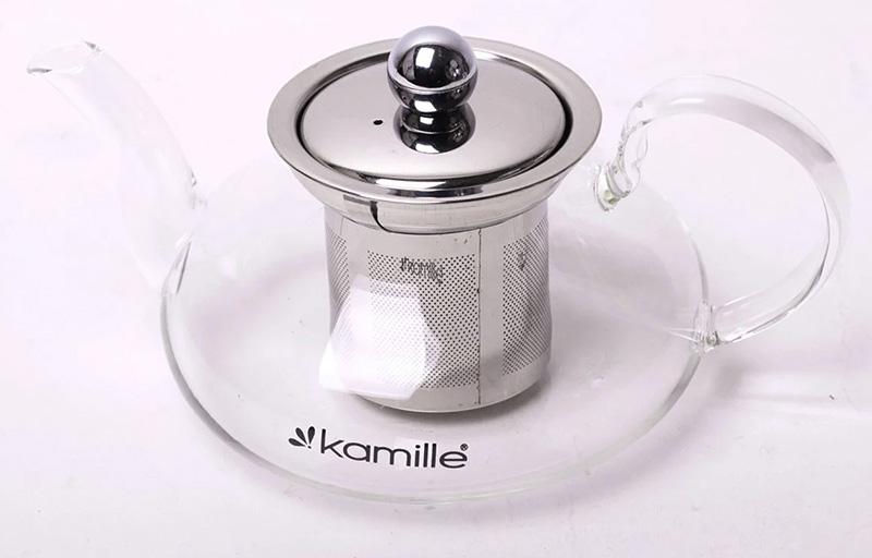 

Чайник заварочный Kamille Ilasade 600мл стеклянный со съемным ситечком