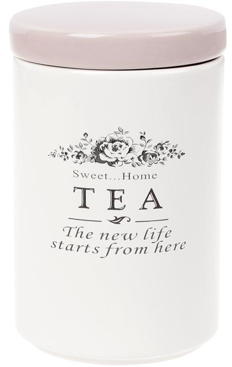 

Банка керамическая Sweet Home TEA 750мл для хранения чая, розовая крышка