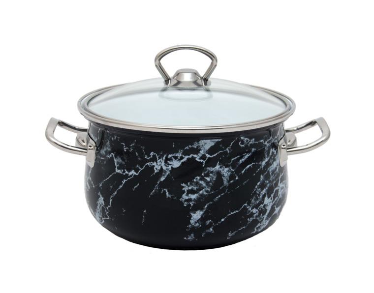 

Кастрюля эмалированная Infinity "Black Marble" 2.1л, индукционная