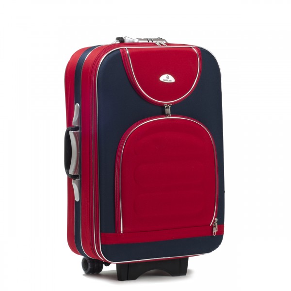 

Чемодан Suitcase средний на колесах синий с красным (801) - 000000123