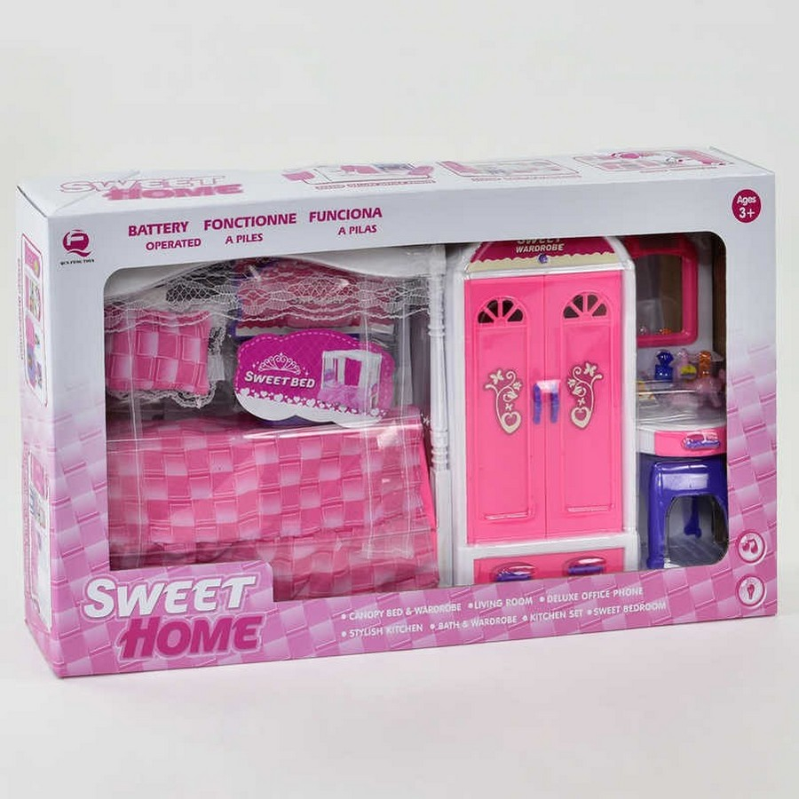 

Мебель для кукол спальня со шкафом и кроватью A-Toys (25238 Р)