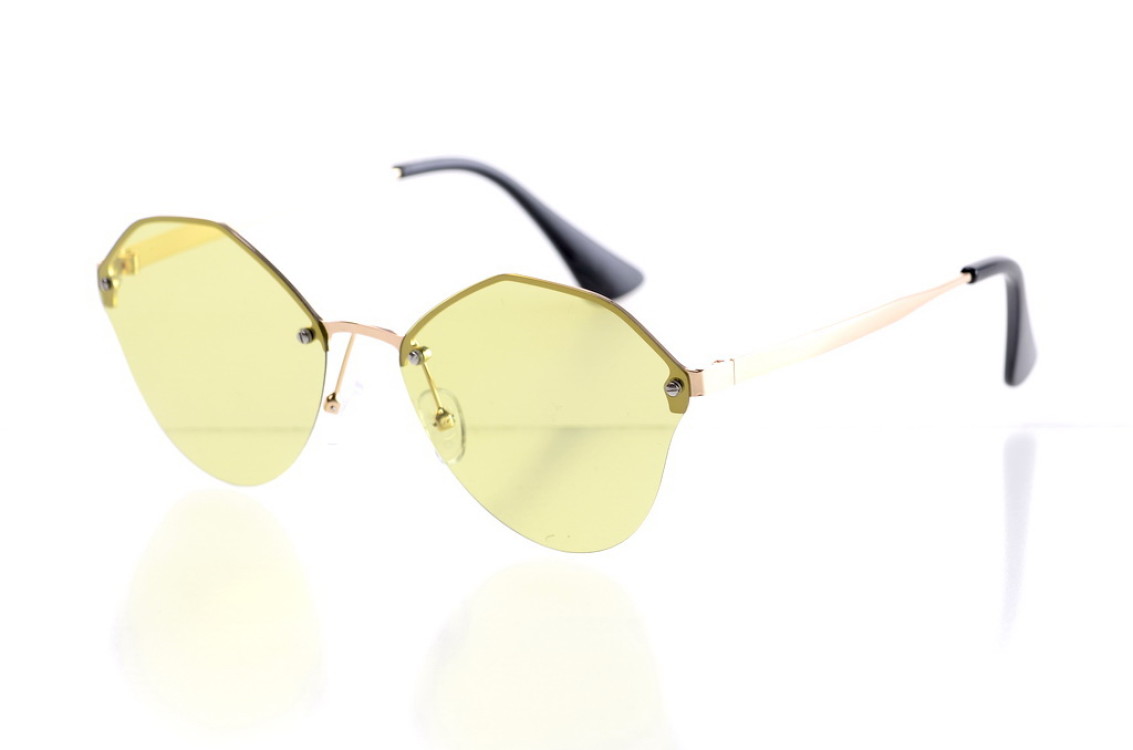 

Имиджевые очки GlasseS с поляризацией, цвет линзы зелёный, цвет оправы золотой