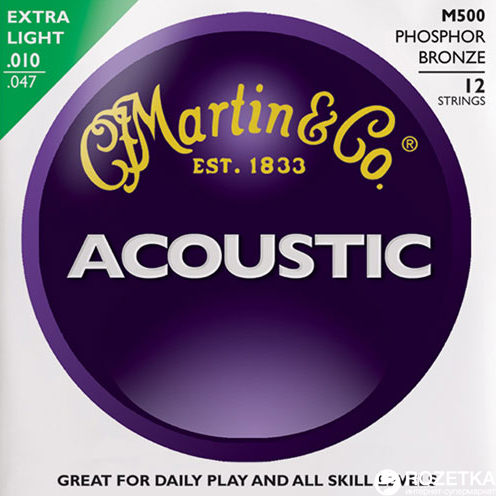 

Martin M500 Traditional Acoustic 92/8 Phosphor Bronze Extra Light 12-String (10-47)