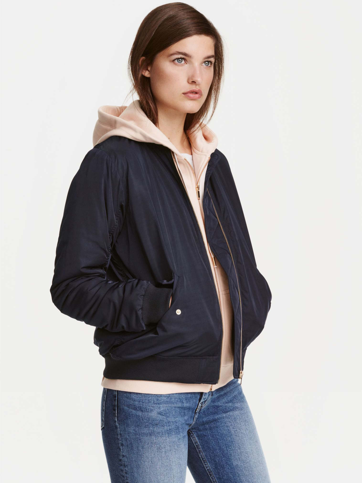 

Бомбер H&M 0427951  Темно-синий, Бомбер H&M 0427951 34 Темно-синий