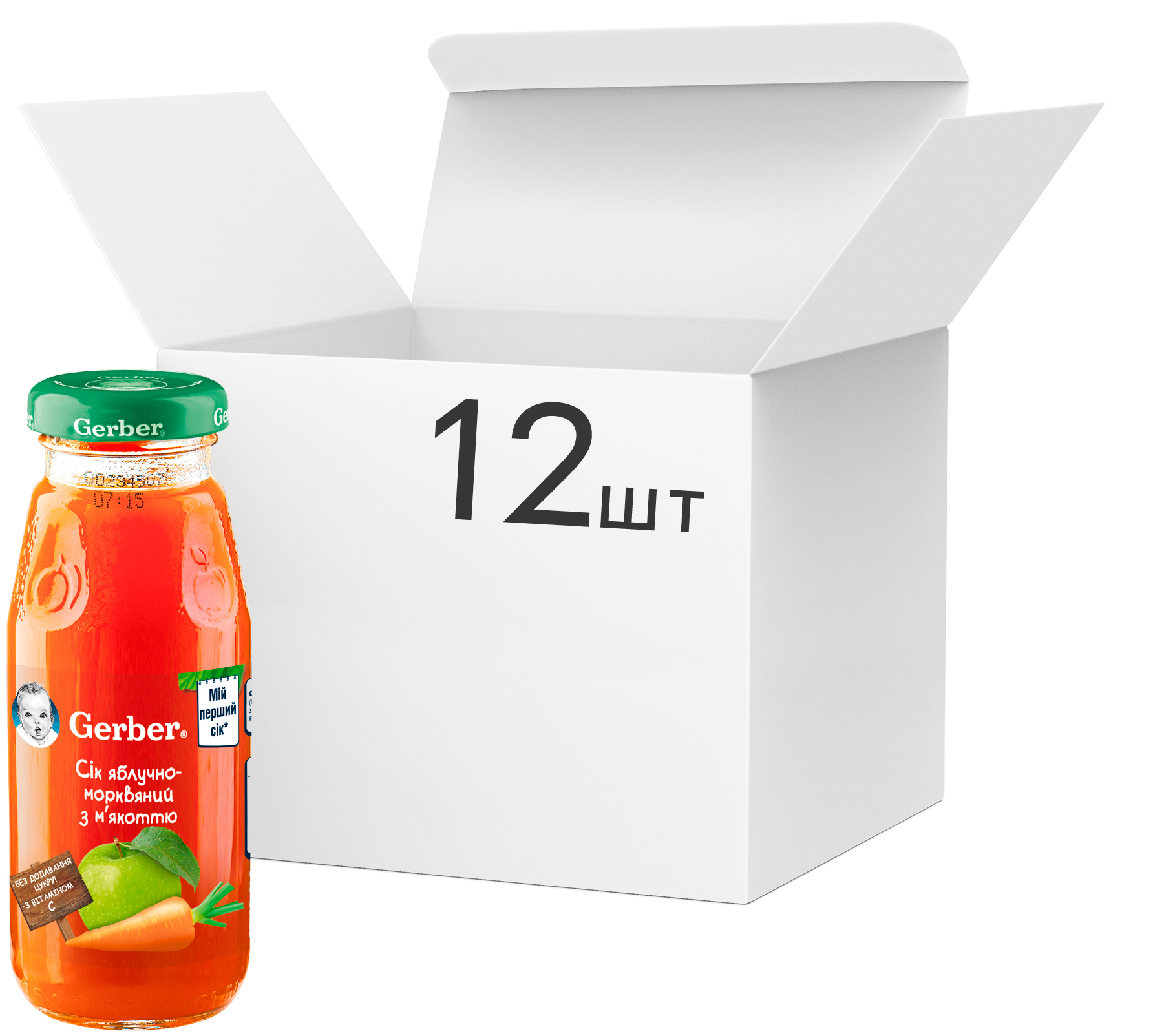 Акція на Упаковка Сока Gerber Яблоко / морковь с 6 месяцев 175 мл х 12 шт (5900452006061) від Rozetka UA