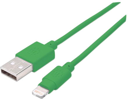 

Кабель синхронизации Manhattan USB - Apple Lightning 0.15 м Green