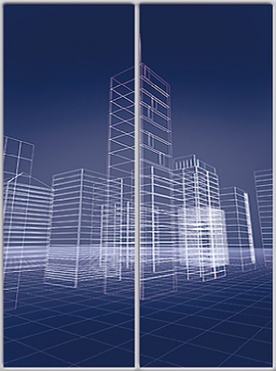 

Шкаф купе Luxe Studio Стандарт-1 Фотопечать Архитектура-12 2000x2200x600 двухдверный