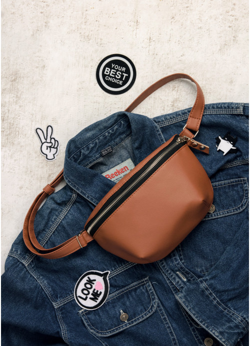 

Сумка женская на пояс (бананка) Sambag 24х4х15 см Коричневый