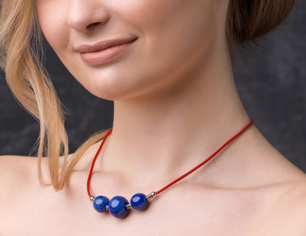 

Женское ожерель из керамики Berogy 44 см Синий