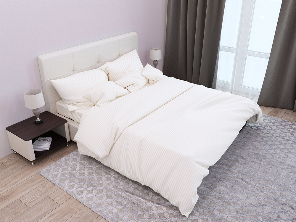 

Комплект постельного белья SoundSleep Stripe Beige Сатин-страйп 160х220х2