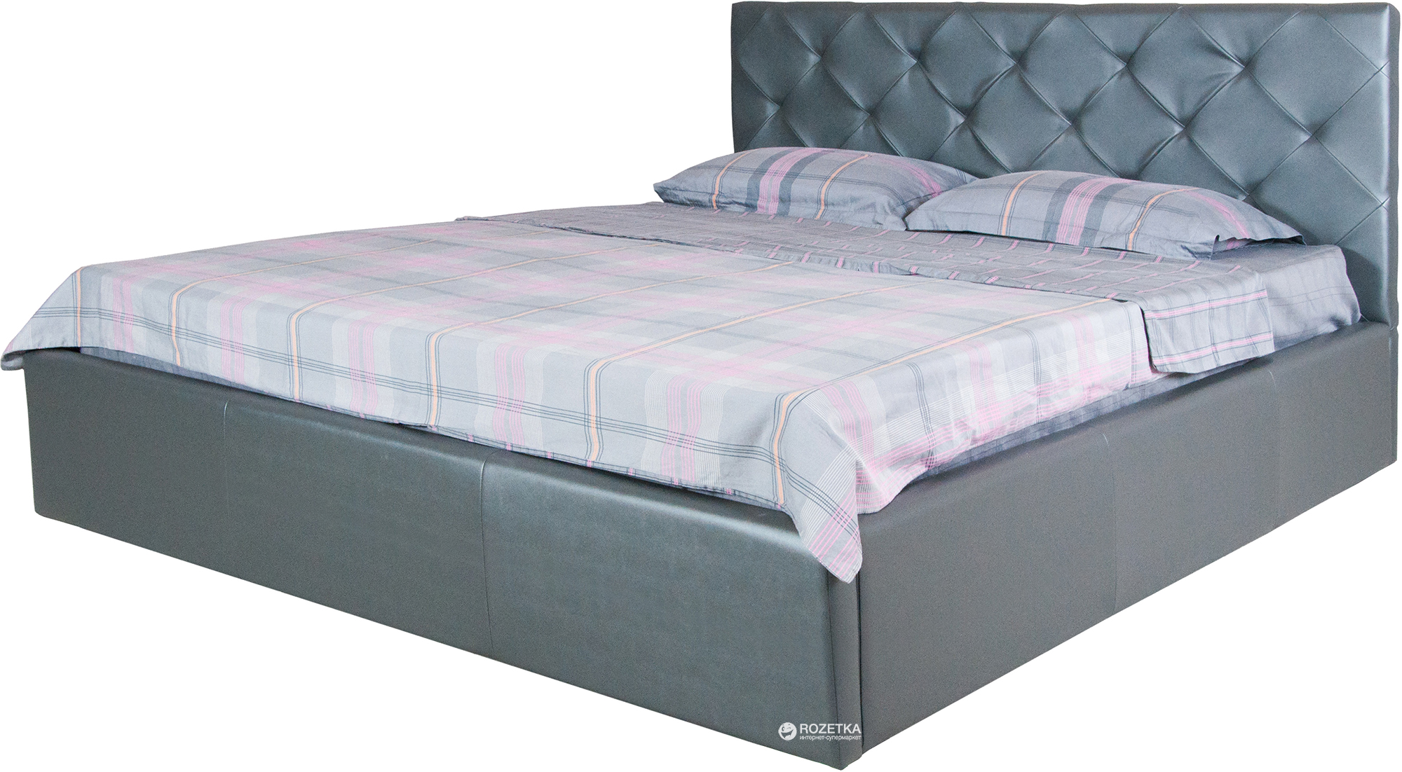 Акція на Двуспальная кровать Eagle Briz Lift 160 x 200 Grey (E2479) від Rozetka UA