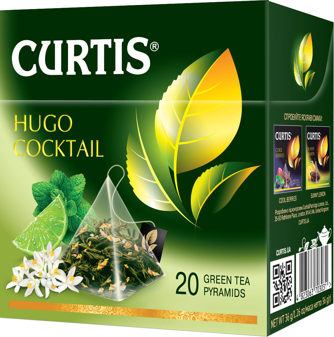 Чай Curtis зеленый Hugo Coctail фруктовый 20 пакетиков (4823063703031 ...