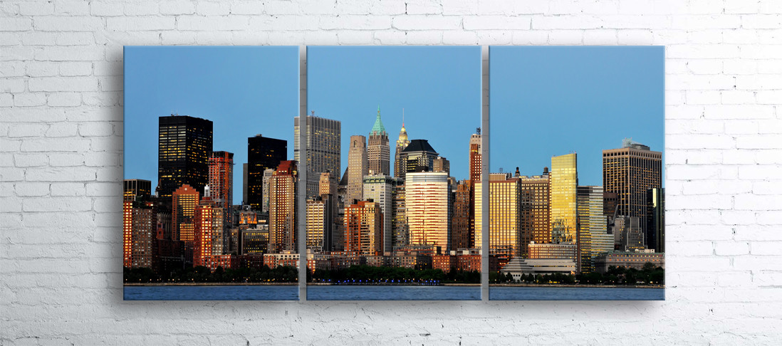 

Модульная картина на холсте 3 в 1 Панорама New York 100х180 см