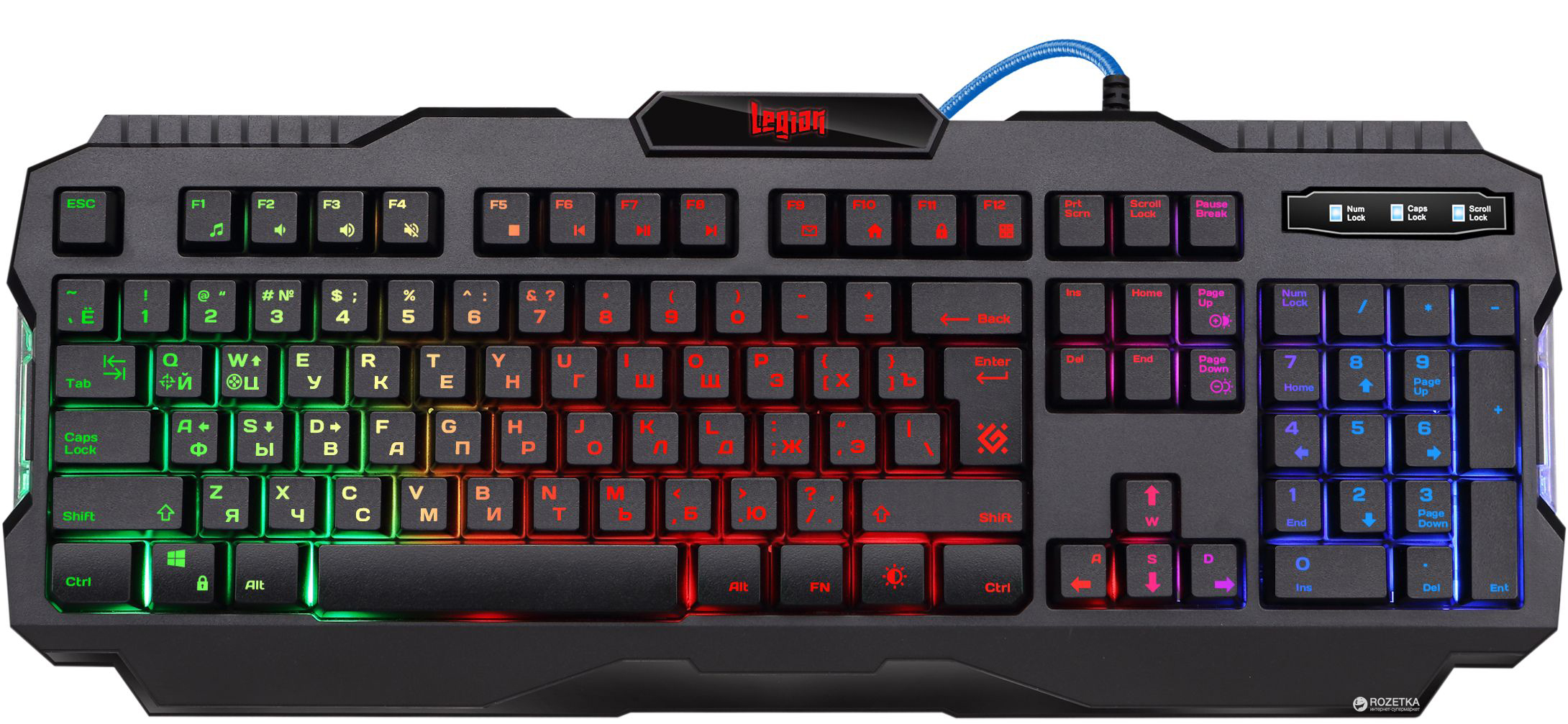 

Клавиатура проводная Defender Legion GK-010DL USB (45010)