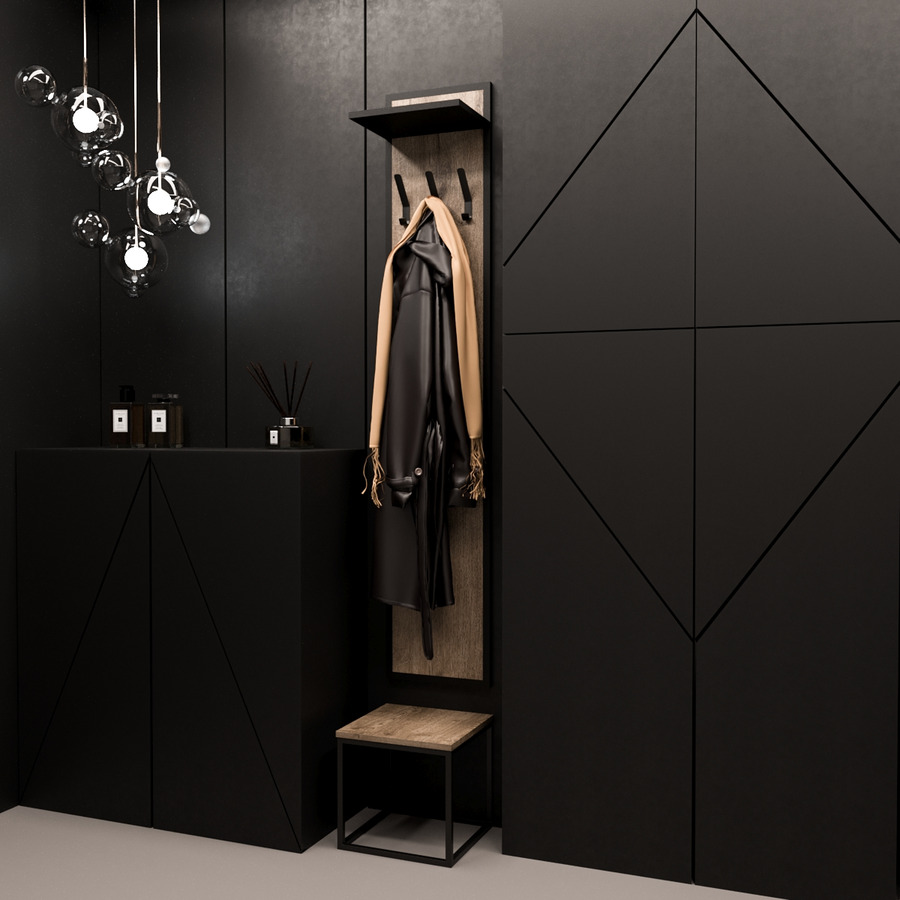 

Прихожая Fenster Бавария 2 Чёрная ДСП аликанте