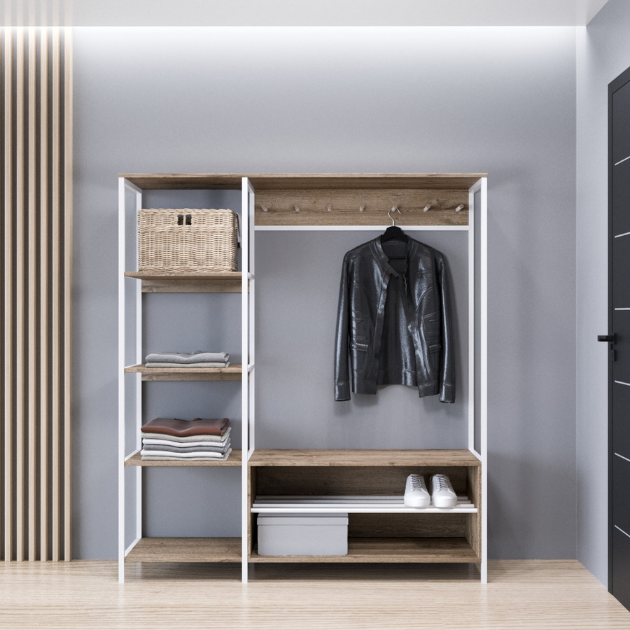 

Прихожая Fenster Дакота 1 Белая 160x143,5x36,5 ДСП Аликанте