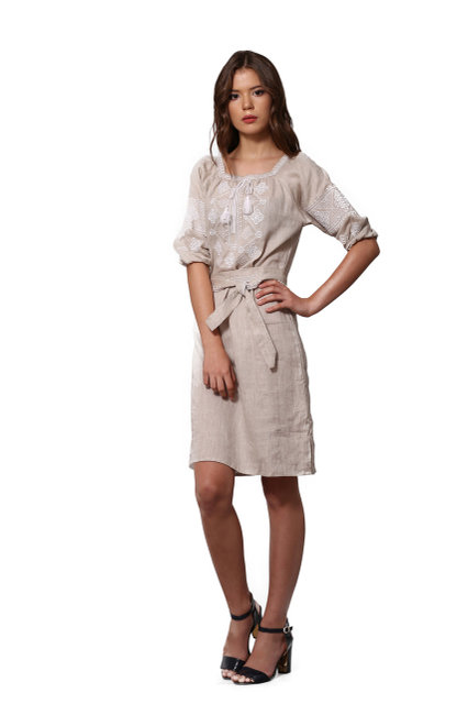 

Вишиванки narodniy-butik Віконця біла вишивка 44 бежевий 1524