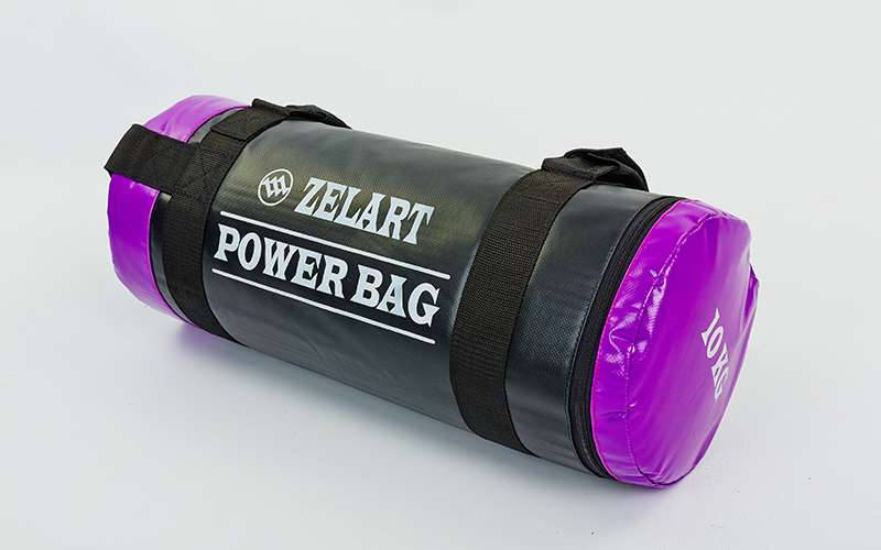 

Мешок для кроссфита и фитнеса Zelart FI-5050A-10 Power Bag (PVC, нейлон, вес 10кг, черный-фиолетовый)