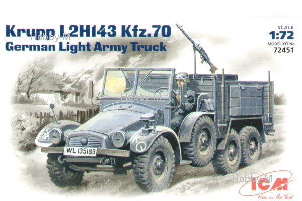 

Немецкий тягач Krupp L2H143 Kfz.70 1:72 ICM (ICM72451)