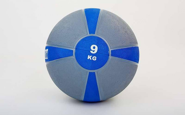 

Мяч медицинский медбол Zelart Medicine Ball FI-5122-9 9кг (резина, d-28,5см, серый-синий)