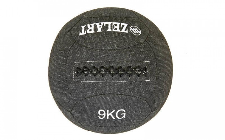 

Мяч для кроссфита набивной в кевларовой оболочке 9кг Zelart WALL BALL FI-7224-9 (кевлар, наполнитель-метал. гранулы, d-35см, черный)