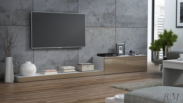 

Тумба под телевизор РТВ Саmа LIFE Белый матовый/Латте глянец