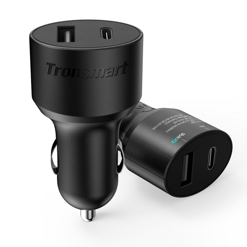 

Автомобильное зарядное устройство Tronsmart C2P 42W USB PD Car Charger with VoltiQ