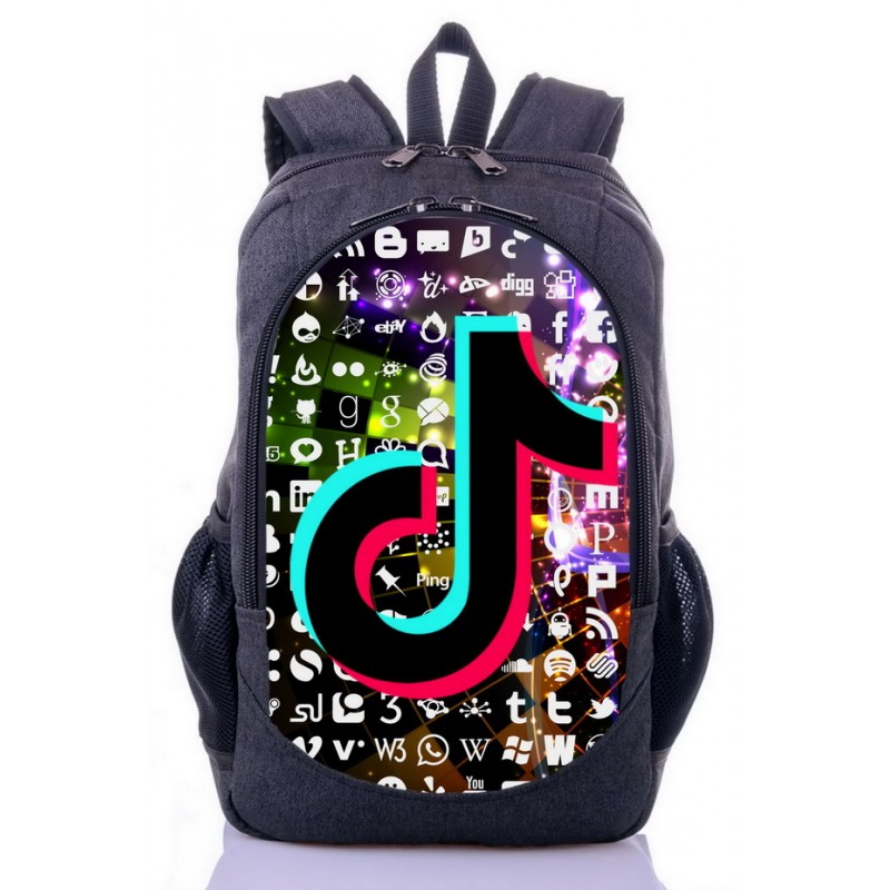 

Рюкзак с принтом Тик Ток Tik Tok серый (tik - 017)