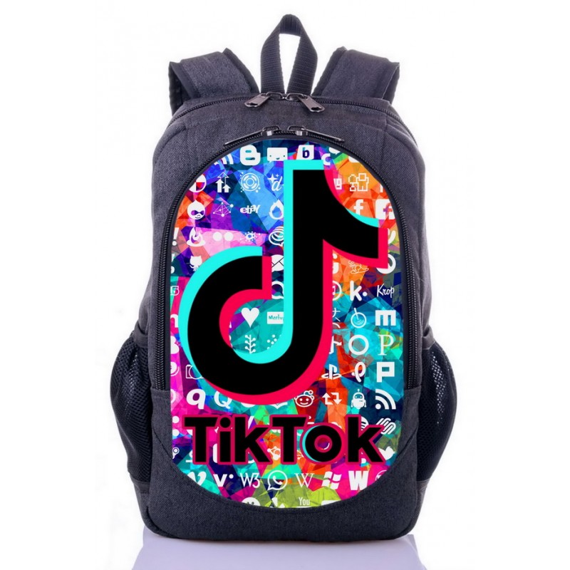 

Рюкзак с принтом Тик Ток Tik Tok серый (tik - 019)