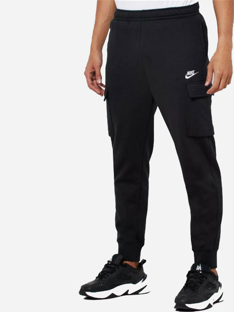 Акція на Спортивні штани утеплені чоловічі Nike M Nsw Club Pant Cargo Bb CD3129-010 L Чорні від Rozetka