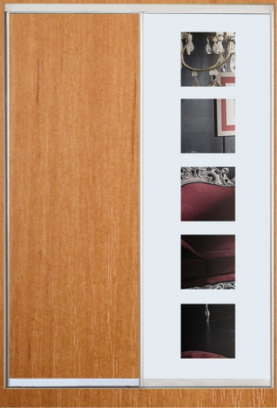 

Шкаф купе Luxe Studio Стандарт-1 ДСП/Зеркало с Пескоструем-3 1100x2100x600 двухдверный