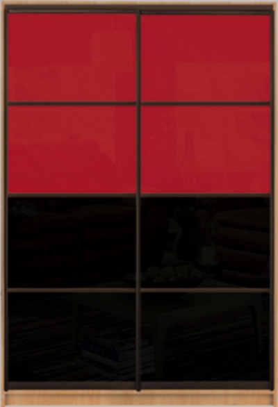 

Шкаф купе Luxe Studio Стандарт-1 Цветной комбинированный фасад-15 1500x2200x600 двухдверный