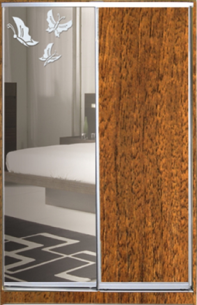 

Шкаф купе Luxe Studio Стандарт-1 ДСП/Зеркало с Пескоструем-5 1300x2400x600 двухдверный