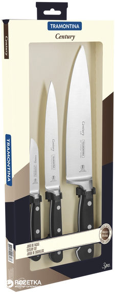 Акція на Набор ножей Tramontina Century из 3 предметов (24099/037) від Rozetka UA