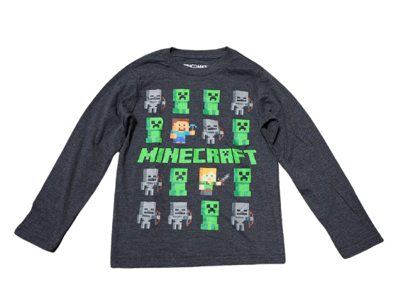 

Реглан Таблица мобов Minecraft 130 см серый