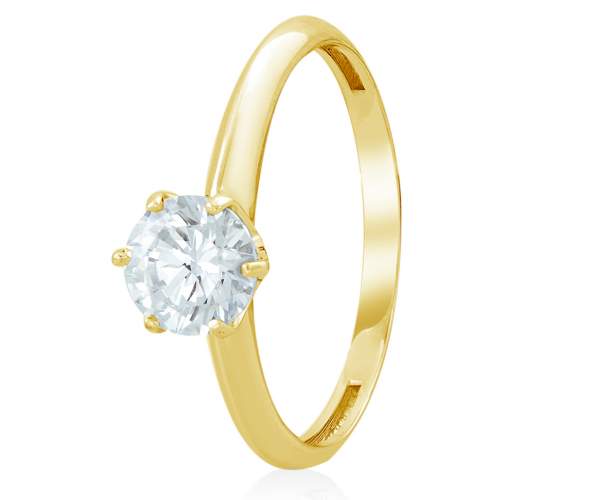 

Кольцо золотое с камнем SWAROVSKI Zirconia "Орлеан", желтое золото, КД4136/2SW, 16.5 размер