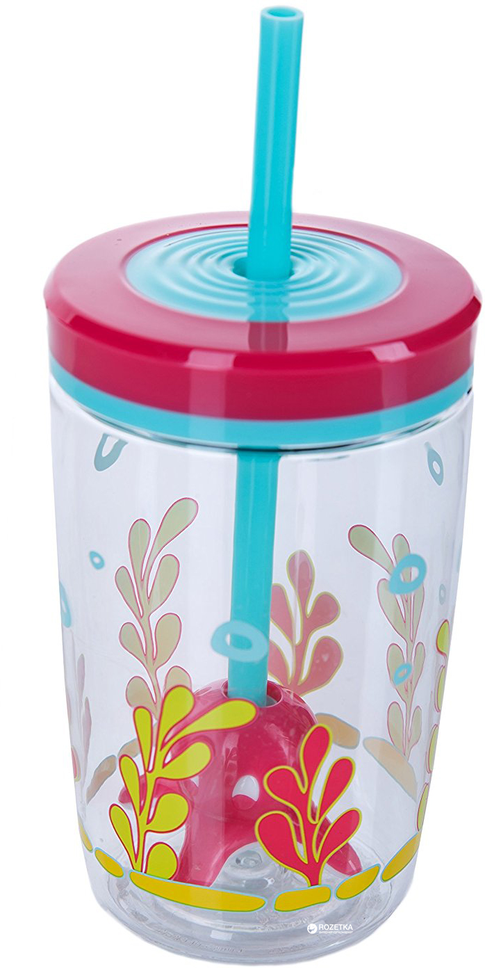 

Стакан детский с трубочкой Сontigo Floating Straw Tumbler 470 мл Розовый
